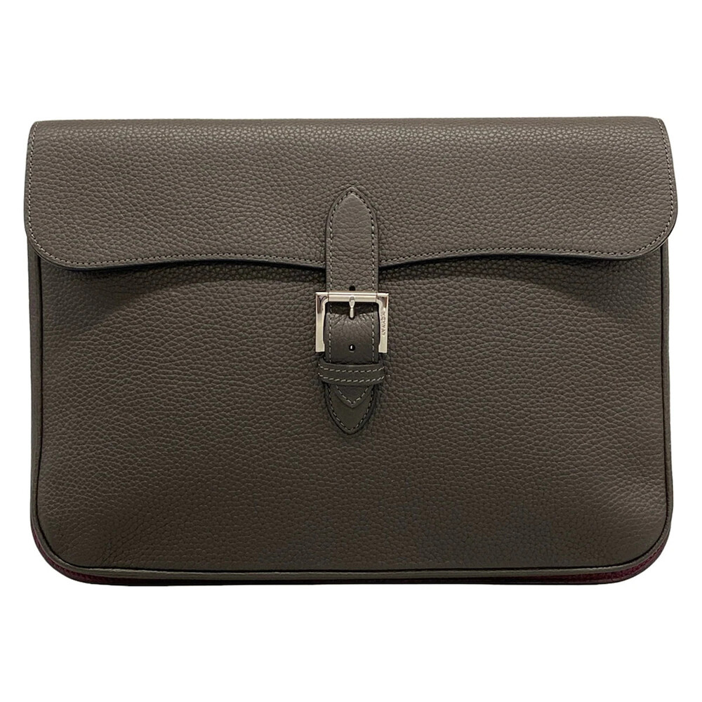 Moynat Dark Brown Bordeaux Leather Mens #306350M80B